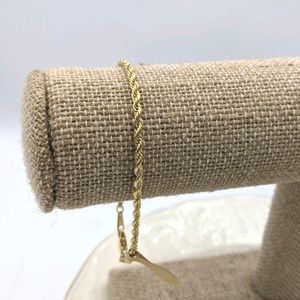 Vintage 14kt Gold Plated Rope Chain Bracelet NWT